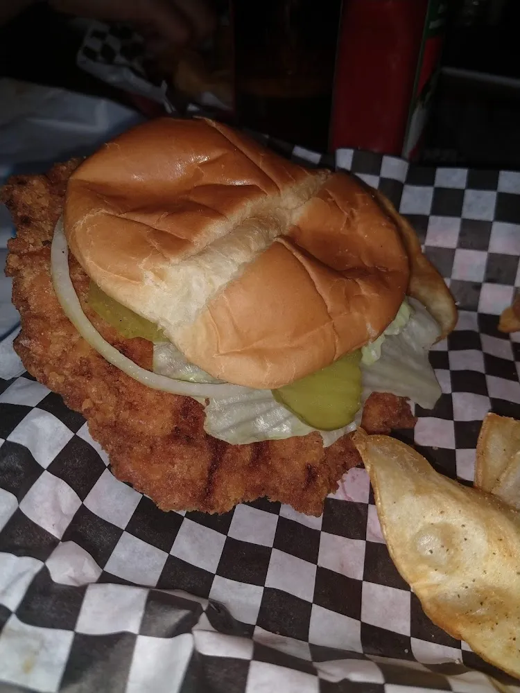 Breaded Pork Tenderloin Sandwich with Chips